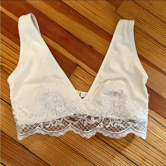 ASOS 2pc White Lace Bridal BIKINI Bathing-suit - Beach Wedding - size 8, medium - Picture 3 of 8